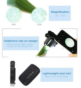 Portable Cellphone Clip-on Microscope