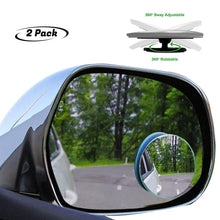 Merlin Automotive® Blind Spot Mirror, 2" Round HD Glass Silver Plating Frame, Convex Rear View Mirror, Pack of 2