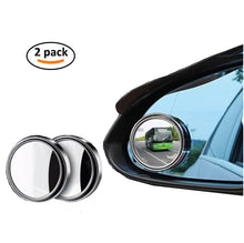 Merlin Automotive® Blind Spot Mirror, 2" Round HD Glass Silver Plating Frame, Convex Rear View Mirror, Pack of 2